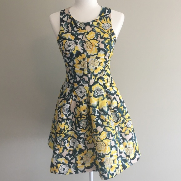 h and m yellow floral dress